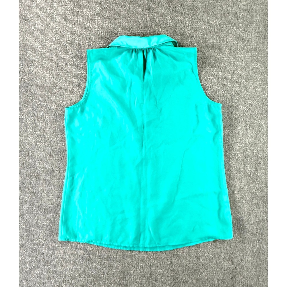 Ann Taylor Loft Teal Green Sleeveless Button Front Blouse Top Small - Picture 2 of 5